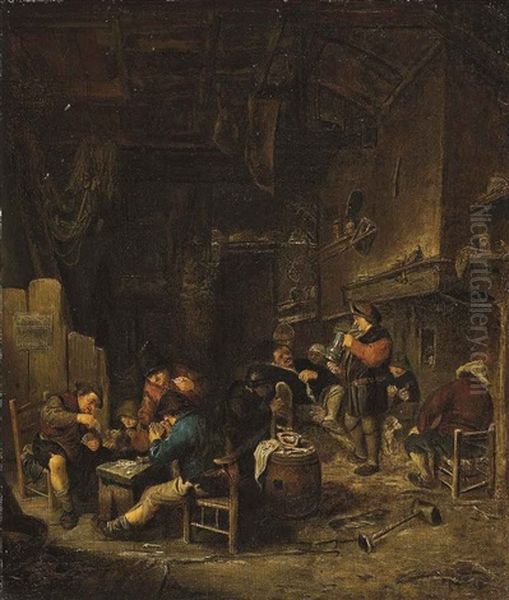 Peasants Carousing And Playing Cards In A Tavern - view 1