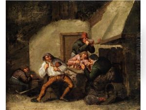 Bauern In Einer Kate Am Tisch by Adriaen Jansz van Ostade