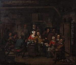 Peasants Carousing In A Tavern by Adriaen Jansz van Ostade