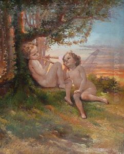 Amours Au Coucher Du Soleil