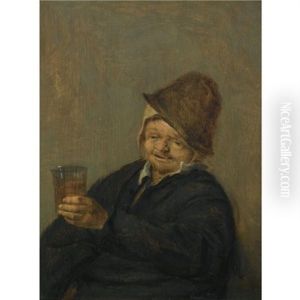 A Study Of An Elderly Peasant, Seated, Holding A Beer Glass