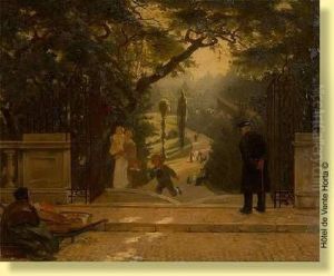 Enfants Jouant Dans Un Parc by Ernest Blanc-Garin
