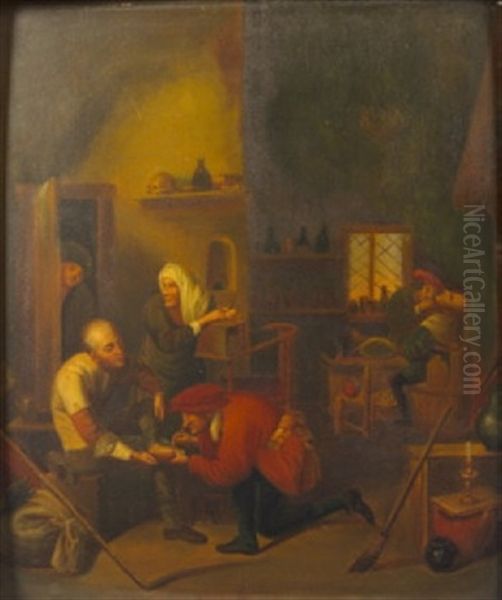 Dutch Cottage Interior With Figures (+ Another; Pair) - view 1