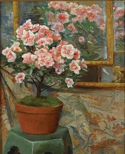 Nature Morte Aux Fleurs Et Miroir by Ernest Blanc-Garin