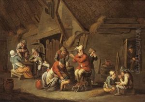 Bauern In Der Stube: Allegorie Des Geruchs by Adriaen Jansz van Ostade
