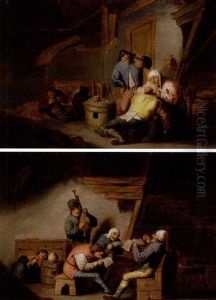 Allegorie Von Vier Sinnen: Fuhlen, Riechen, Tasten Und Sehen (set Of 4) by Adriaen Jansz van Ostade