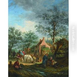 Figures Outside An Inn