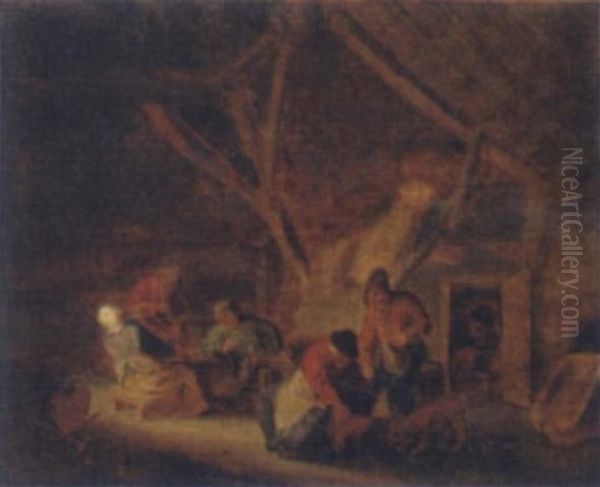 Peasants Carousing In A Barn - view 1