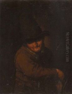 A Figure Holding An Instrument by Adriaen Jansz van Ostade