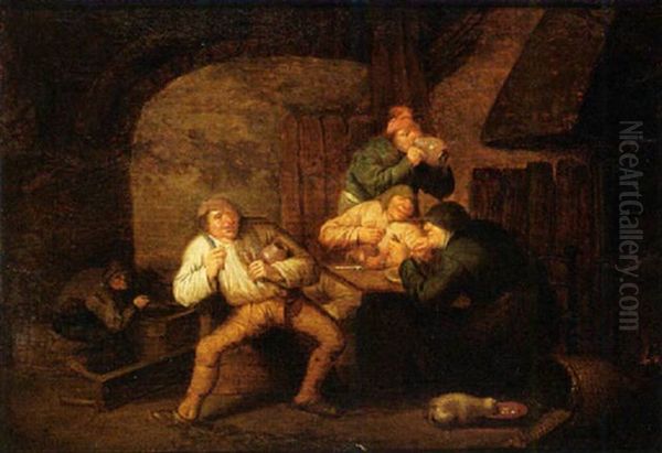 Peasants Drinking, Eating And Smoking In An Interior - view 1