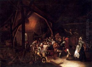Fiesta Con Baile En Una Taberna by Adriaen Jansz van Ostade