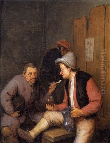 Boors Smoking In A Tavern - view 1