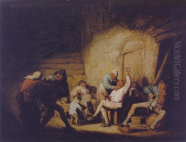 Topers Carousing In A Tavern Interior - view 1