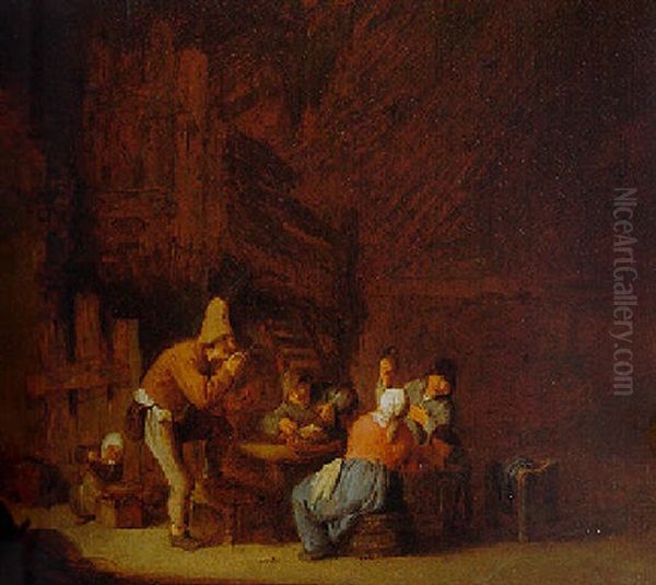 A Peasant Family In A Barn - view 1