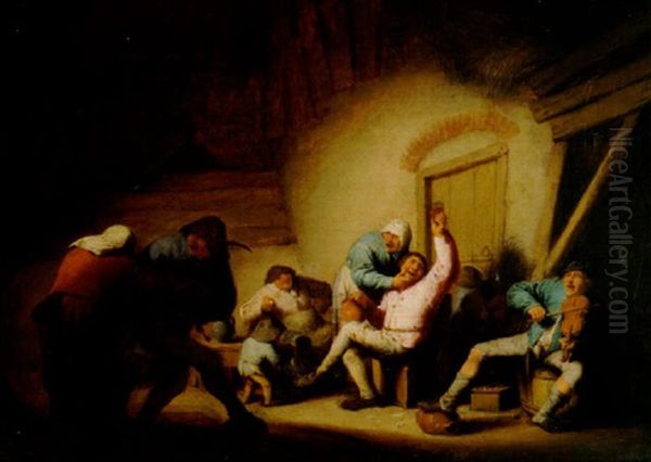A Couple Dancing, With Other Boors Merry-making, In A Barn - view 1