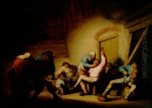 A Couple Dancing, With Other Boors Merry-making, In A Barn A Couple Dancing, With Other Boors Merry-making, In A Barn