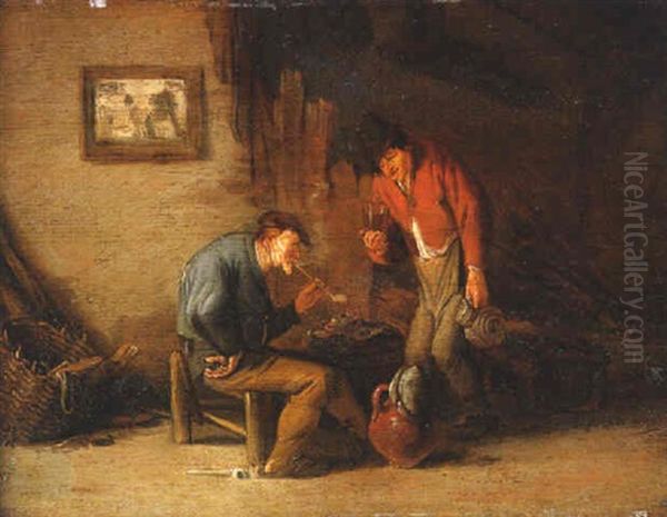 Boors Drinking And Smoking In A Tavern - view 1