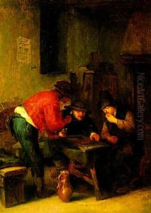 Peasants In A Tavern Playing Backgammon