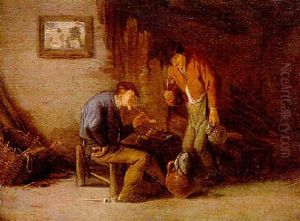 Trinkende Bauern In Einer Scheune by Adriaen Jansz van Ostade