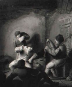 Musizierende Bauern In Einer Scheune by Adriaen Jansz van Ostade