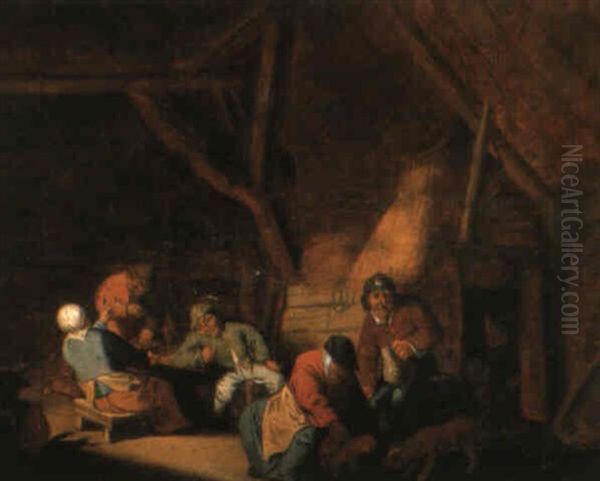 Personnages Dans Un Interieur Rustique - view 1