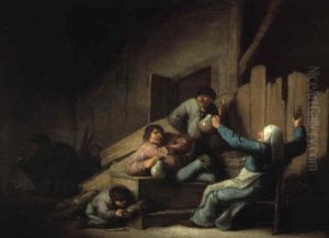 Fr"hliche Bauerngesellschaft In Einem Wirtshaus by Adriaen Jansz van Ostade