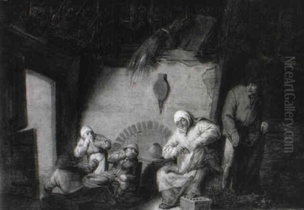 Peasant Interior With A Mother Tending Her Child - view 1
