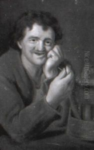 Am Tisch Sitzender Bauer Mit Pfeife by Adriaen Jansz van Ostade