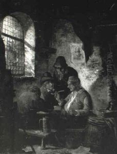 Boors Merrymaking In A Tavern by Adriaen Jansz van Ostade