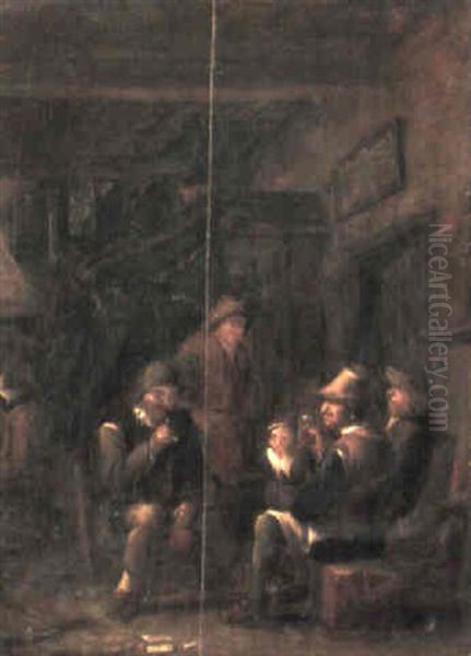 Interior With Peasants Smoking And Drinking - view 1