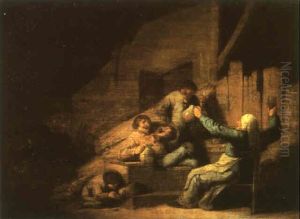 Peasants Carousing In A Tavern by Adriaen Jansz van Ostade