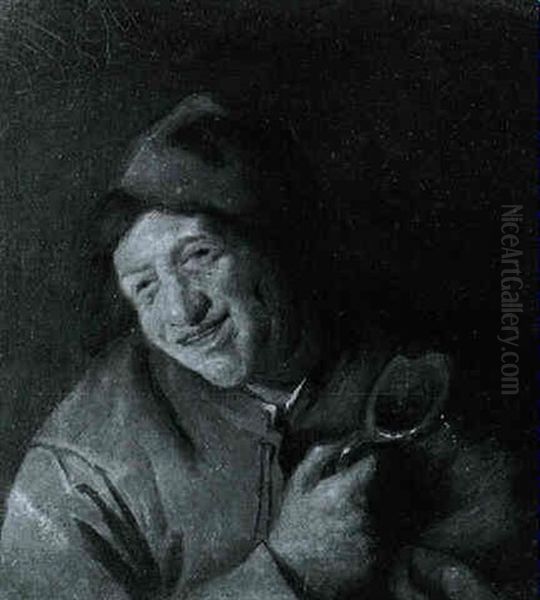 Lachender Bauer Mit Einem Krug - view 1