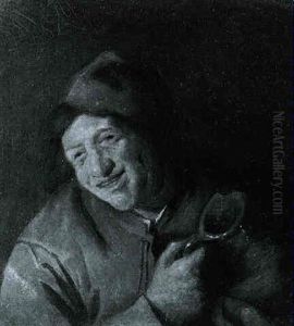Lachender Bauer Mit Einem Krug by Adriaen Jansz van Ostade