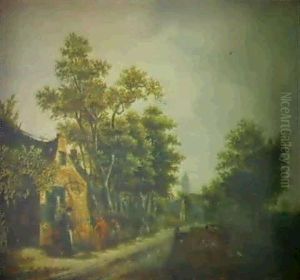 Stadtansicht Mit Figurenstaffage by Adriaen Jansz van Ostade