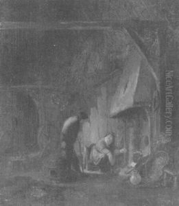 Interieur by Adriaen Jansz van Ostade