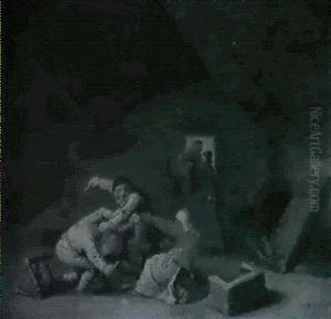Peasants Brawling Over A Card Game In A Barn Peasants Brawling Over A Card Game In A Barn