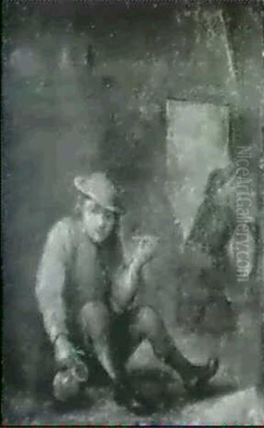 Rauchender Bauer In Einer Schenke - view 1