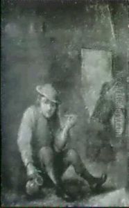 Rauchender Bauer In Einer Schenke by Adriaen Jansz van Ostade