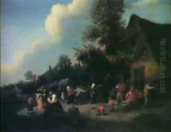 Tanzende Bauern Vor Einem Haus - view 1