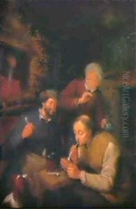 Zwei Pfeifenraucher In Der Schenke