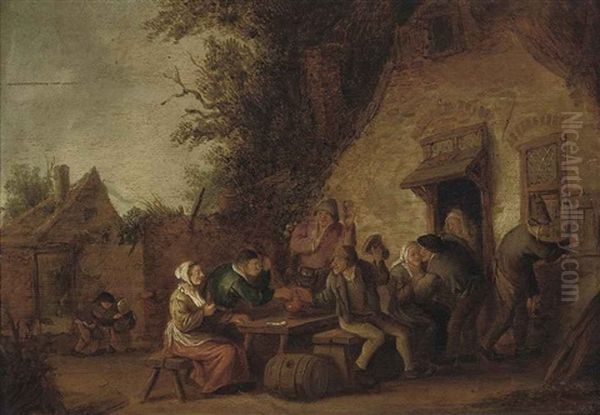 Peasants Carousing Outside A Tavern - view 1