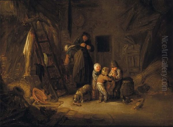 Jeunes Enfants Jouant Dans Une Chaumiere - view 1