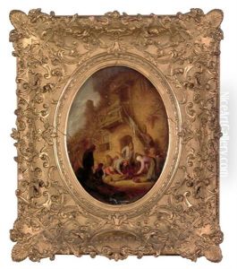 Depicting Figures Butchering An Animal Depicting Figures Butchering An Animal