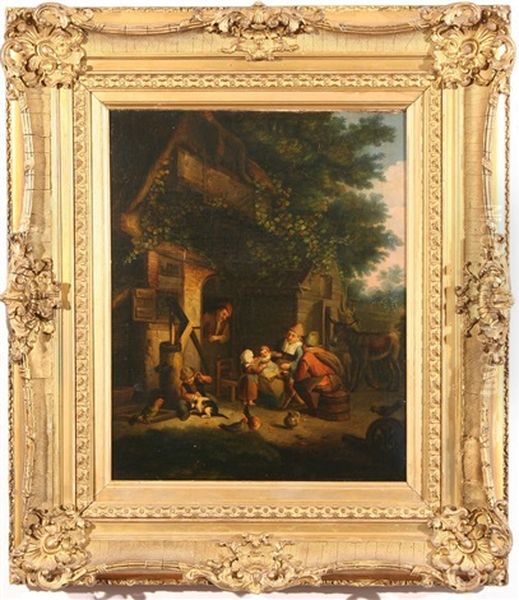 Peasant Family By A Cottage - view 1