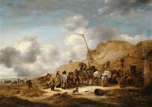 Beim Entladen Des Fischfangs by Isaac Van Ostade