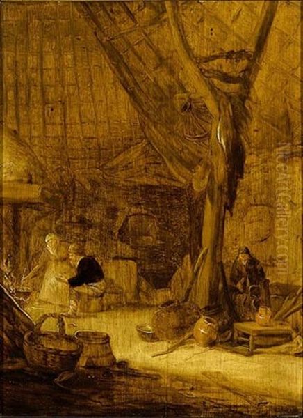Barn Interior With Peasants Eating - view 1
