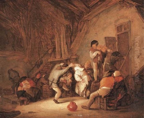 Peasants Dancing And Drinking In A Tavern Interior - view 1