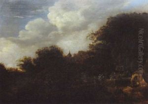 Das Alte Bauernpaar Bei Einem Am Dichten Waldrand Gelegenen Haus by Isaac Van Ostade