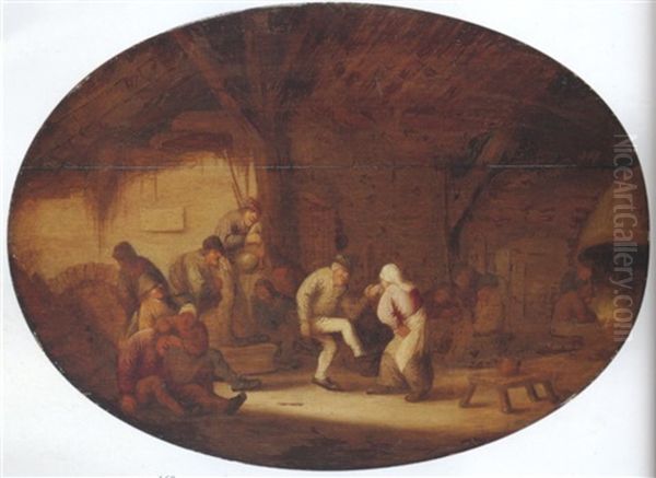Peasants Dancing In A Barn Interior - view 1