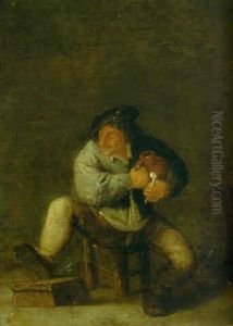 A Boor On An Interior by Isaac Van Ostade